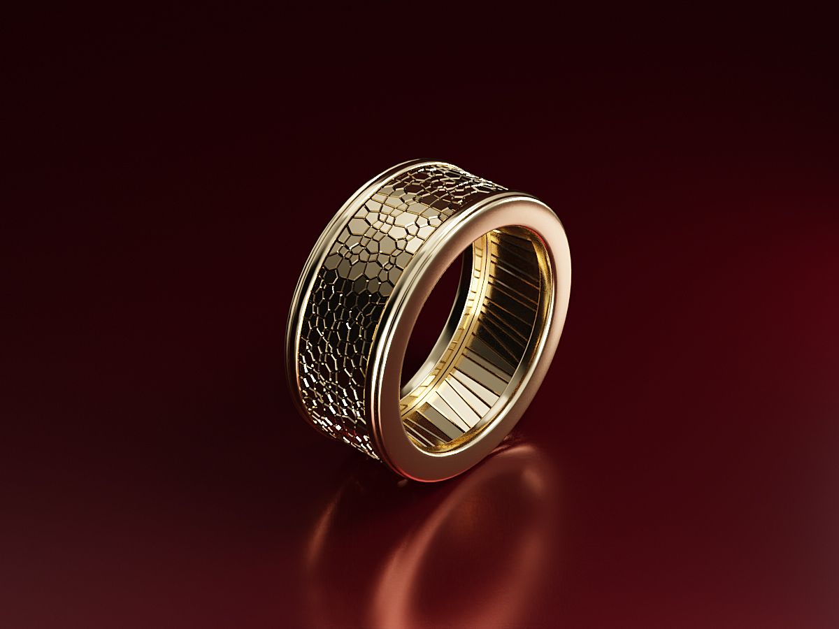 Decorative Ring. Jewellery 3D Rendering.